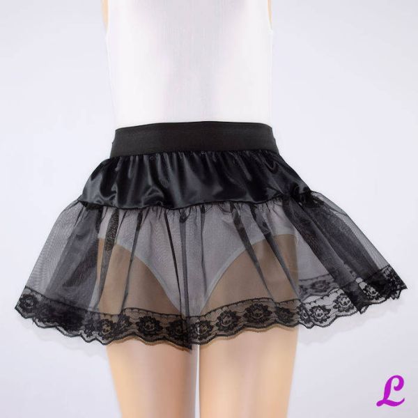 Preview: Petticoat schwarz mit Spitze Preview: Petticoat schwarz mit Spitze
