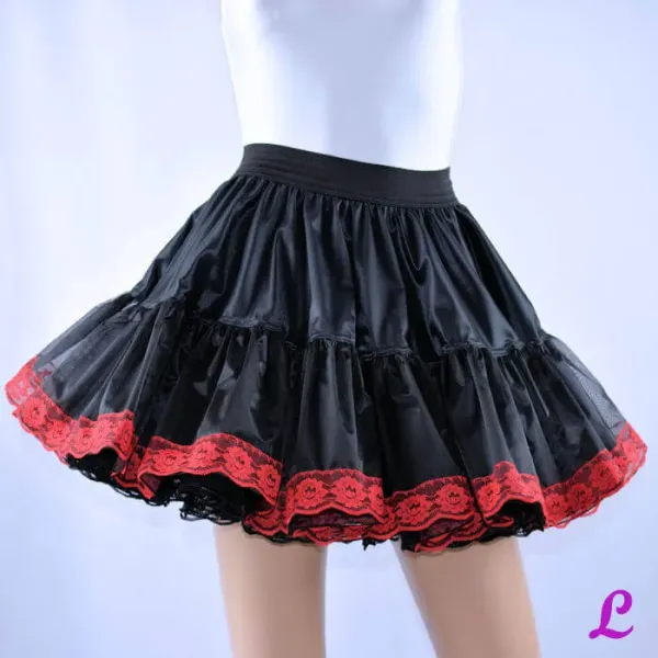 schwarzer Petticoat zweilagig