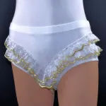 Mobile Preview: Spitzenhose weiß goldene Spitze