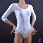 Mobile Preview: weißer Spitzenbody mit Arm